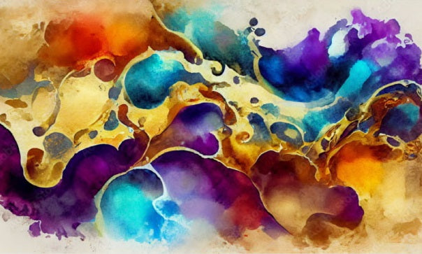 NC-72 INK Watercolor Texture Modern Wall Art TG