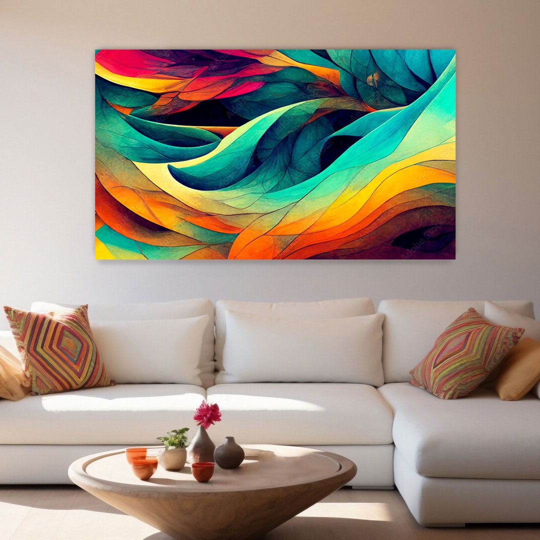 NC-76 WAVES Colorful Organic Forms Modern Wall Art