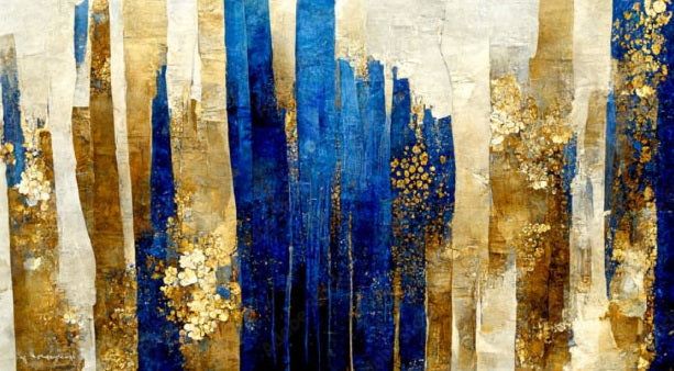NC-78 BLUE FOREST Stripe Panorama Modern Acrylic Wall Art