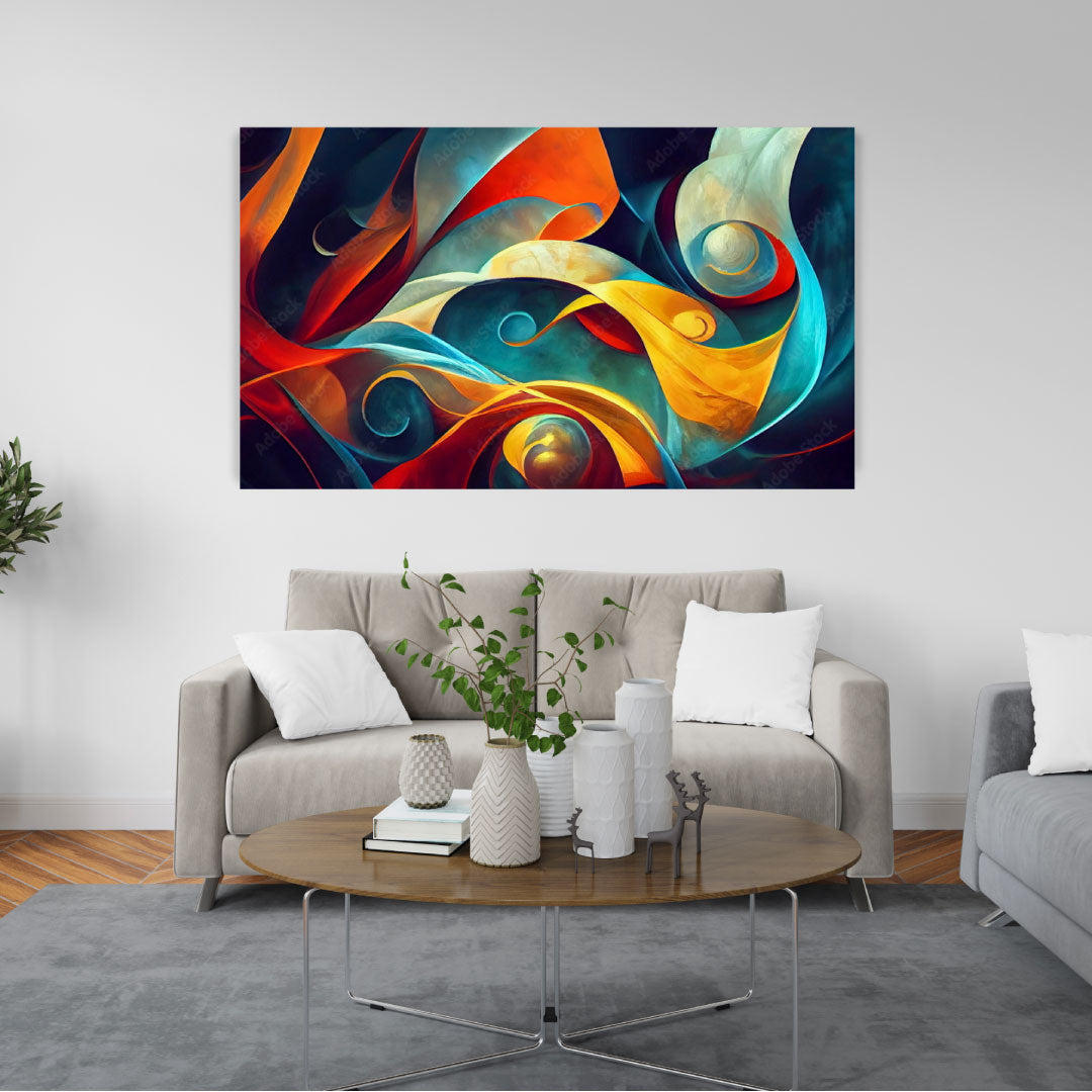 NC-80 SWIRL Gradient Shapes Modern Acrylic Wall Art