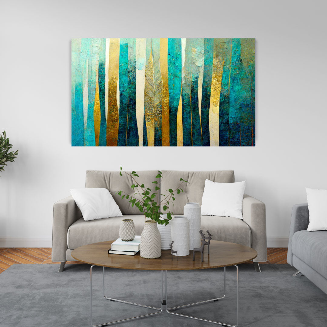 NC-84 FOREST Green Stripe Modern Wall Art TG