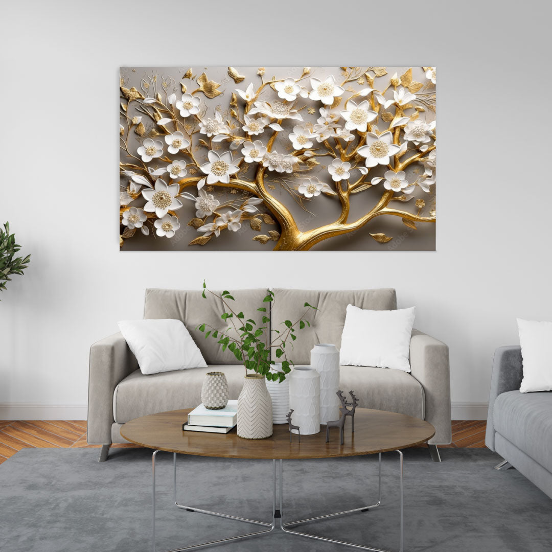 NC-95 LILAC Golden Tree 3D Acrylic Wall Art TG