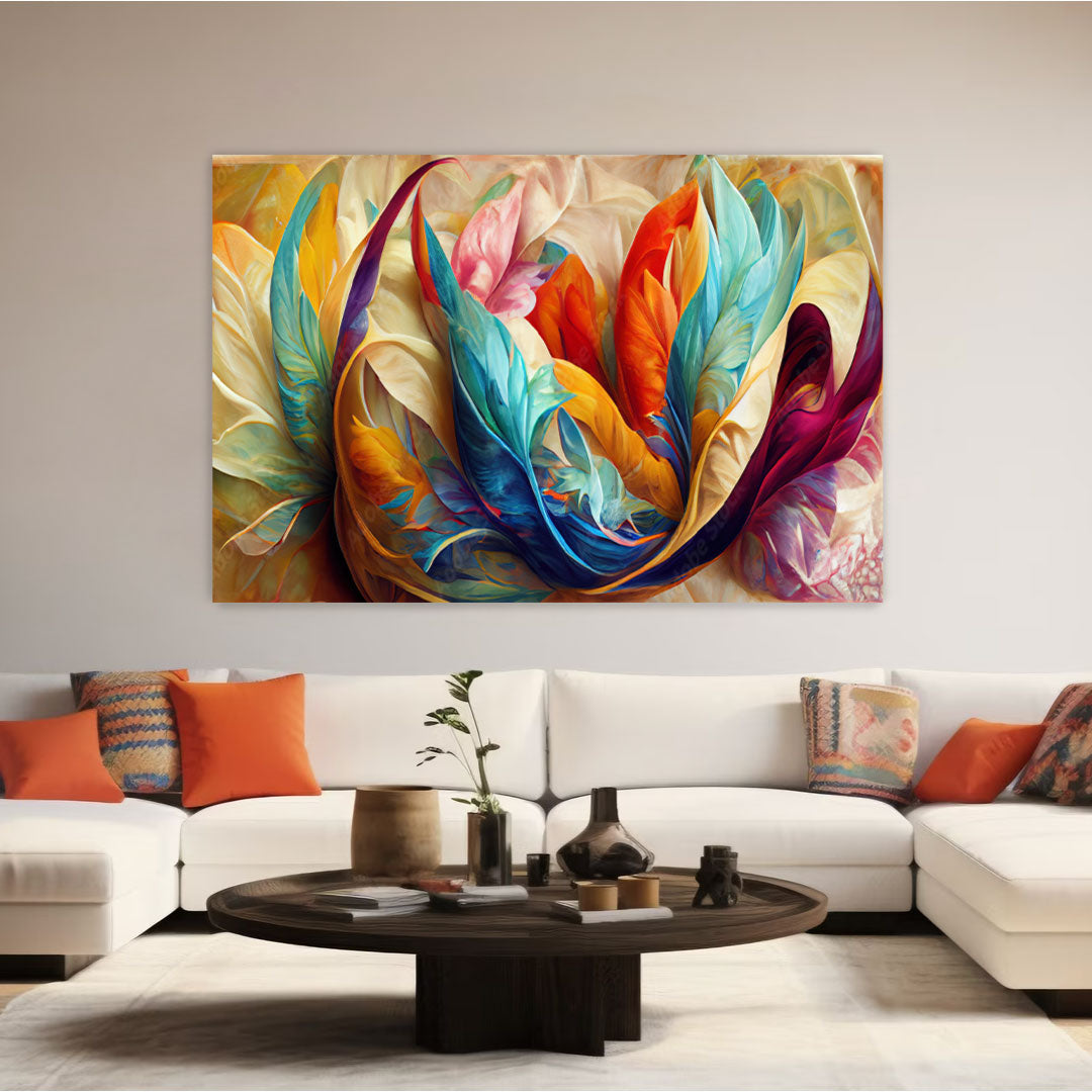 NC-98 KAI Colorful Feather Wall Art Print TG