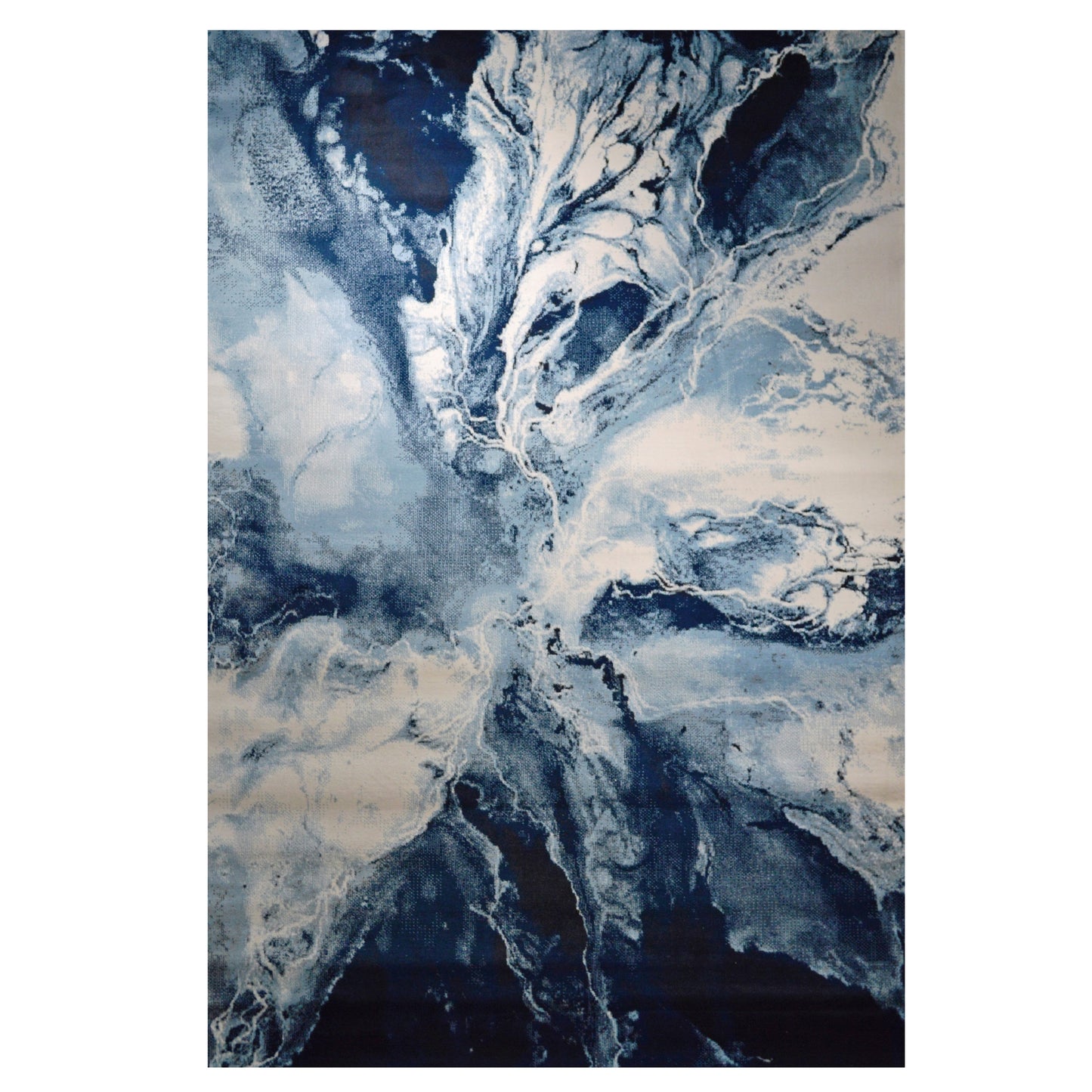 OLIMPIA Collection Blue and Cream Area Rug