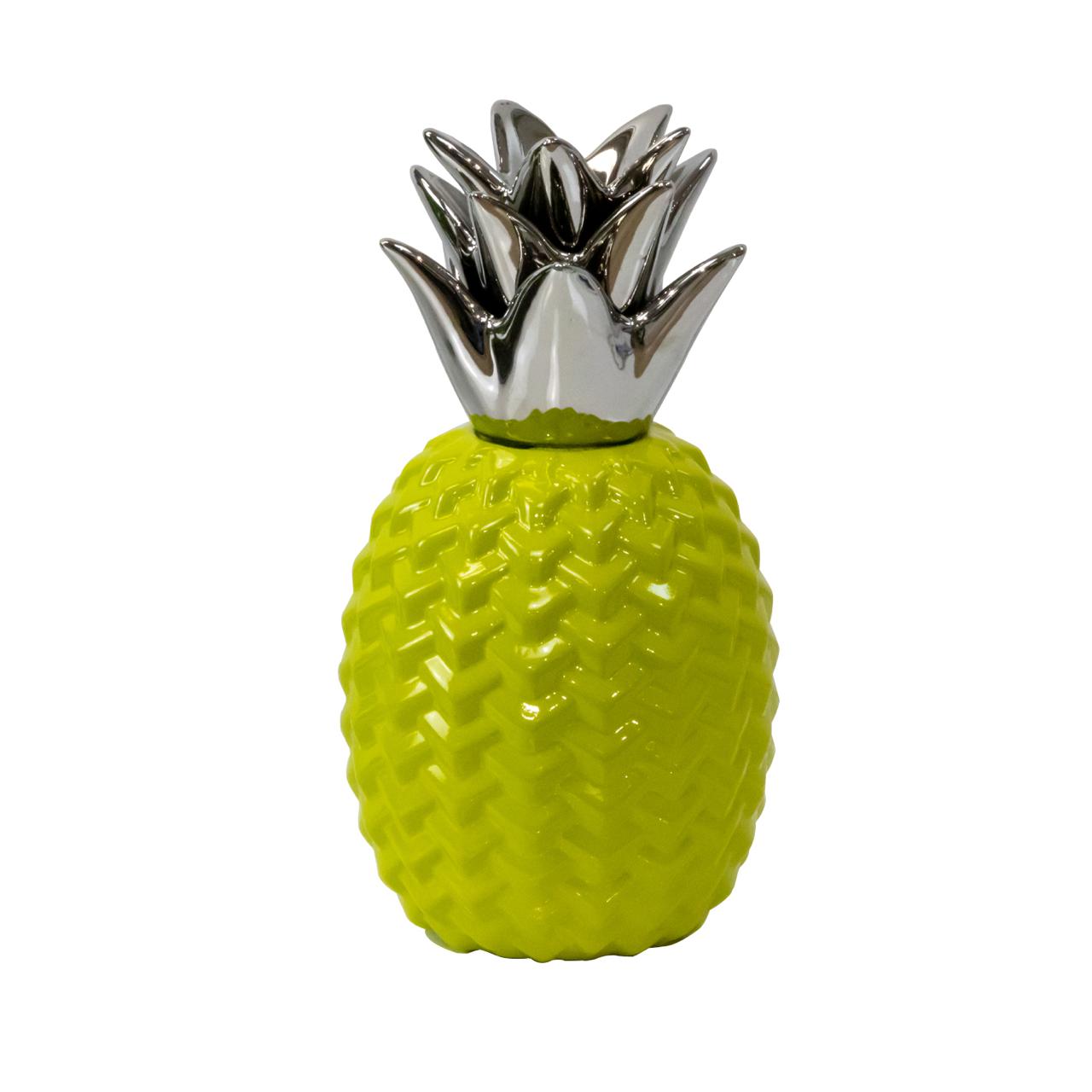PINEAPPLE Ceramic Lemon Green and Silver