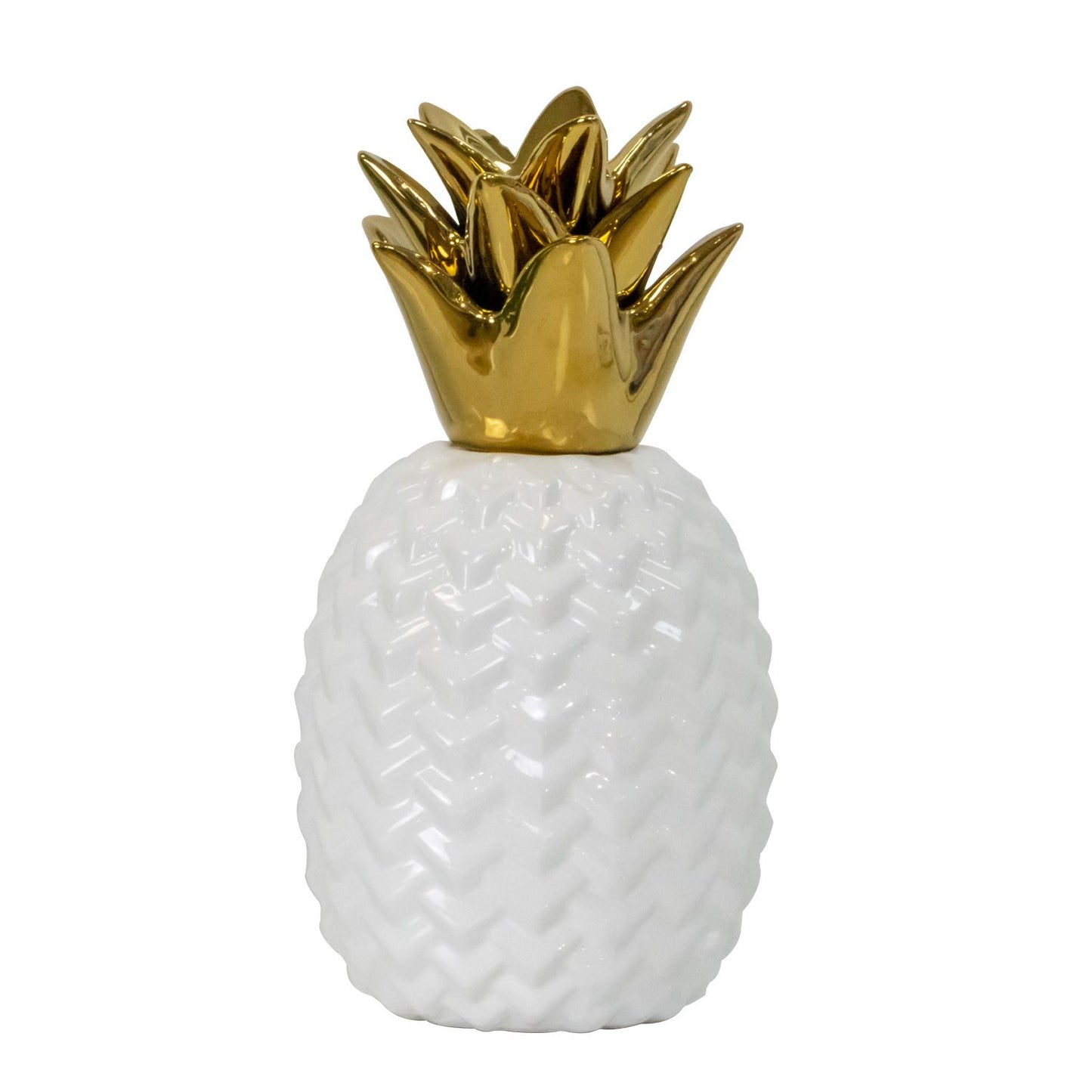 PINEAPPLE Ceramic White and Gold