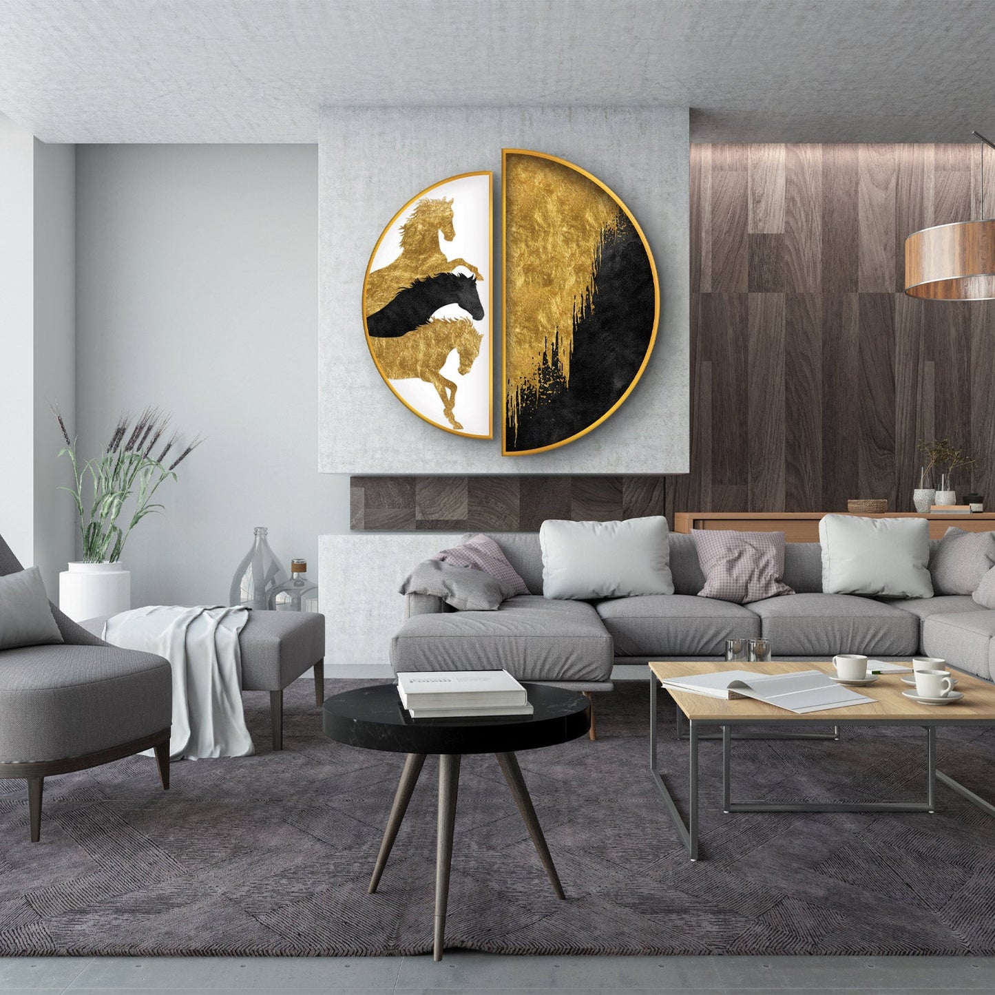 PALC-39 PYRA 3D Rodeo Horses Acrylic Mirror Prints