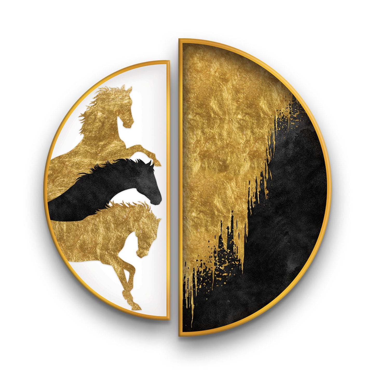 PALC-39 PYRA 3D Rodeo Horses Acrylic Mirror Prints