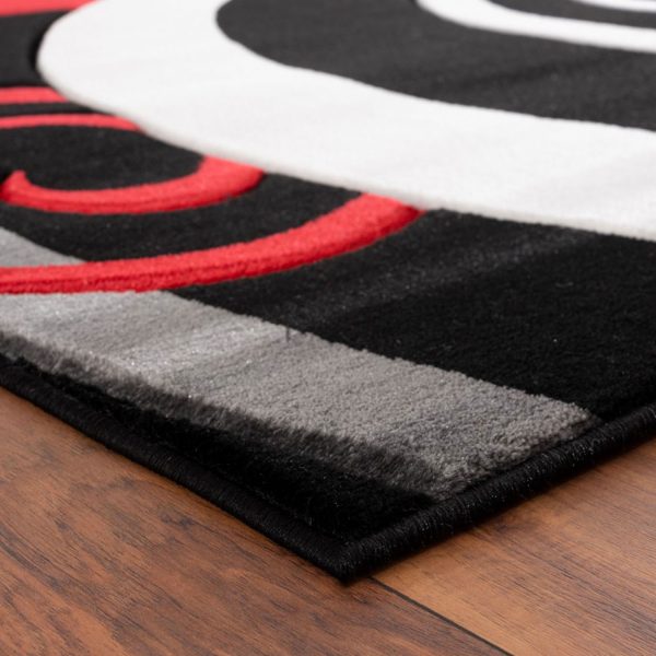 RAVE Black Red and White Rug