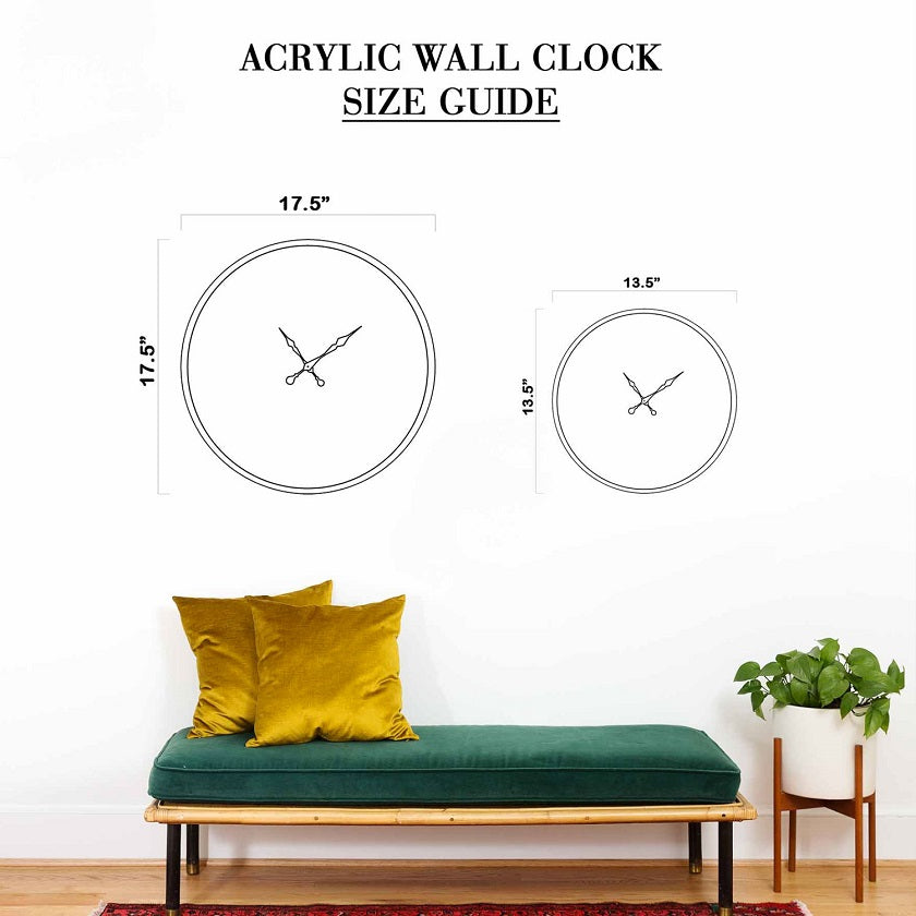 #26 STAR Blue Clouds Acrylic Wall Clock