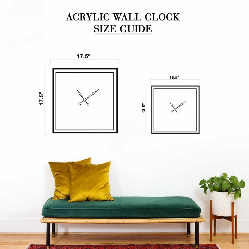 #1 SYLOR Blue Quartz Acrylic Wall Clock