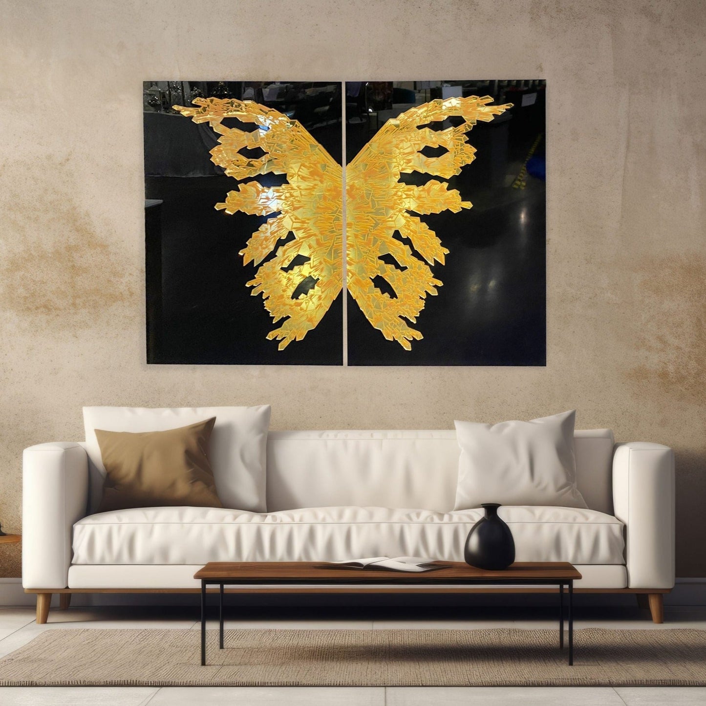 PALC-56 SABI Gold 3D Luxury Butterfly Acrylic Mirror Prints