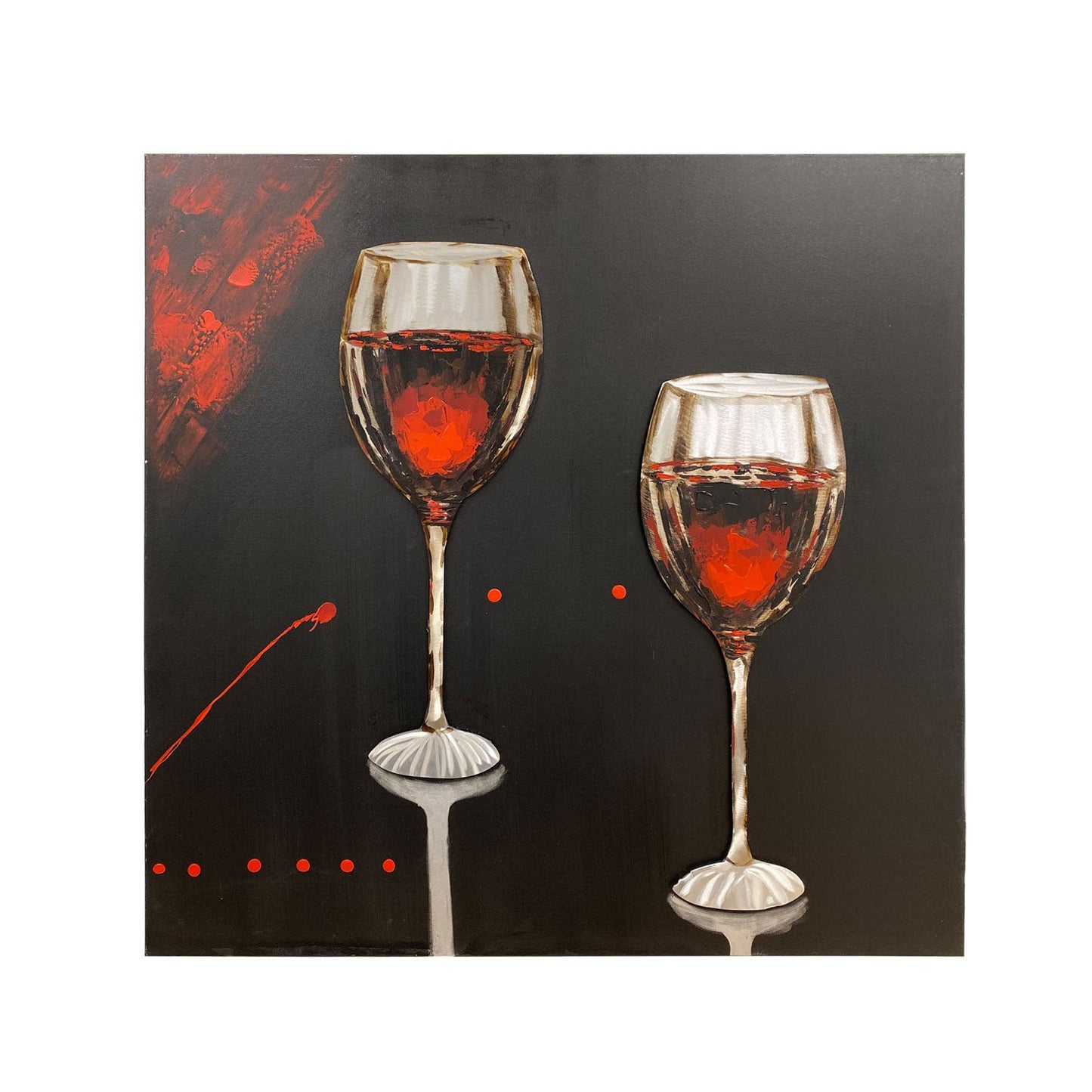 SH-20329 WINE GLASSES Oleo Aluminum Painting