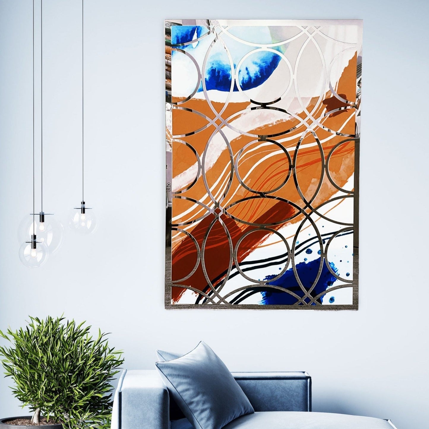 PALC-46 NERO Silver Trinity Design Acrylic Mirror Prints