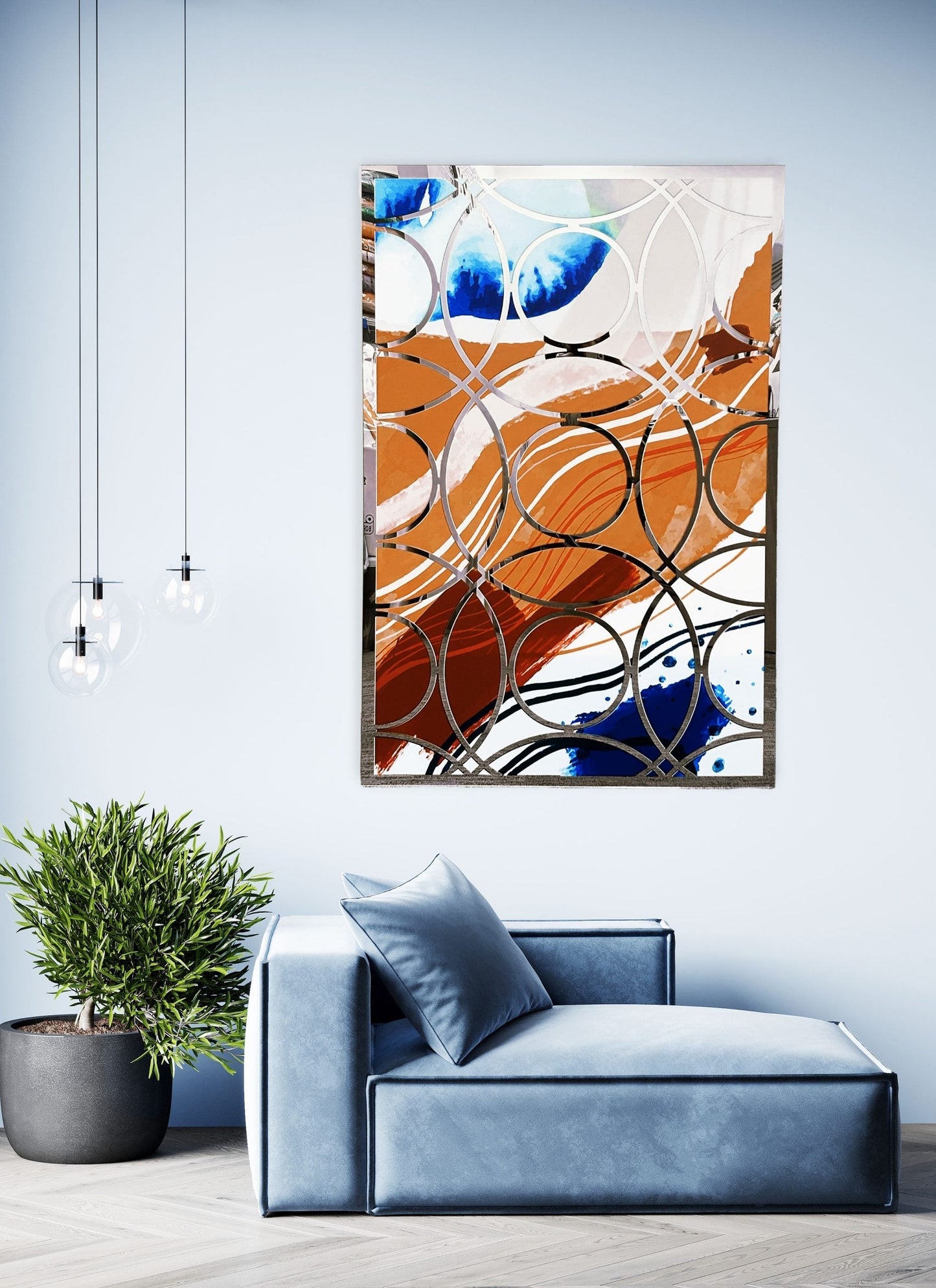 PALC-46 NERO Silver Trinity Design Acrylic Mirror Prints