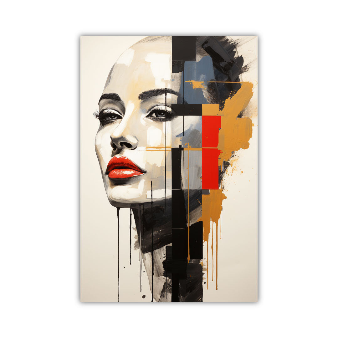 SP-03 GRACE Woman with Red Modern Wall Art