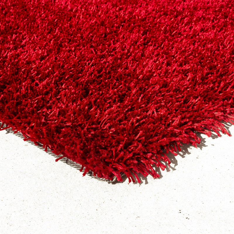 GT-6 SPAGHETTI Shaggy Red Rug