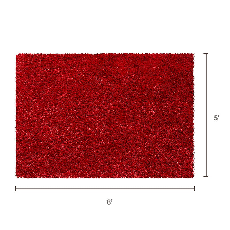 GT-6 SPAGHETTI Shaggy Red Rug