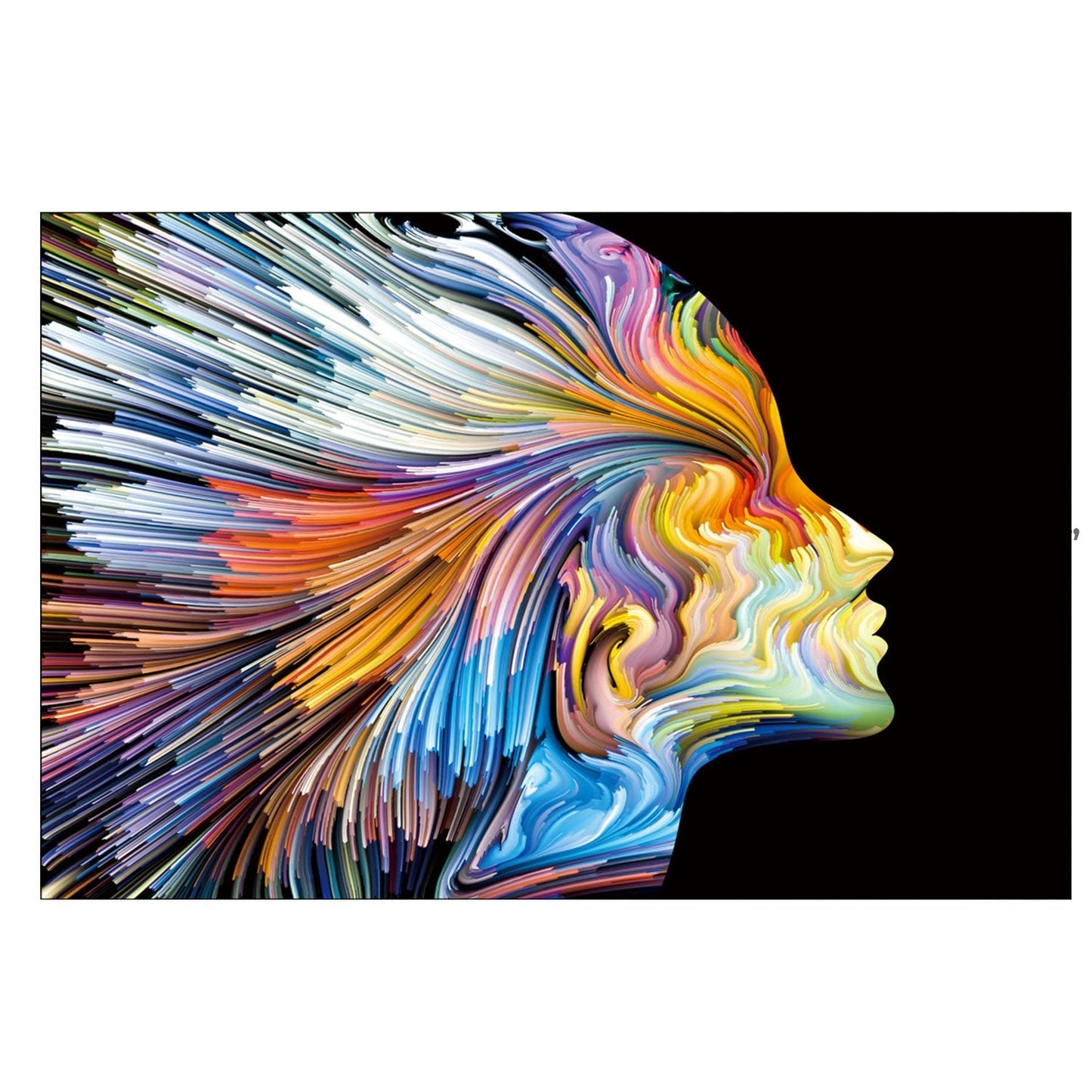 SU-22303 DANE Colorful Lady Facing Right Wall Art Print TG