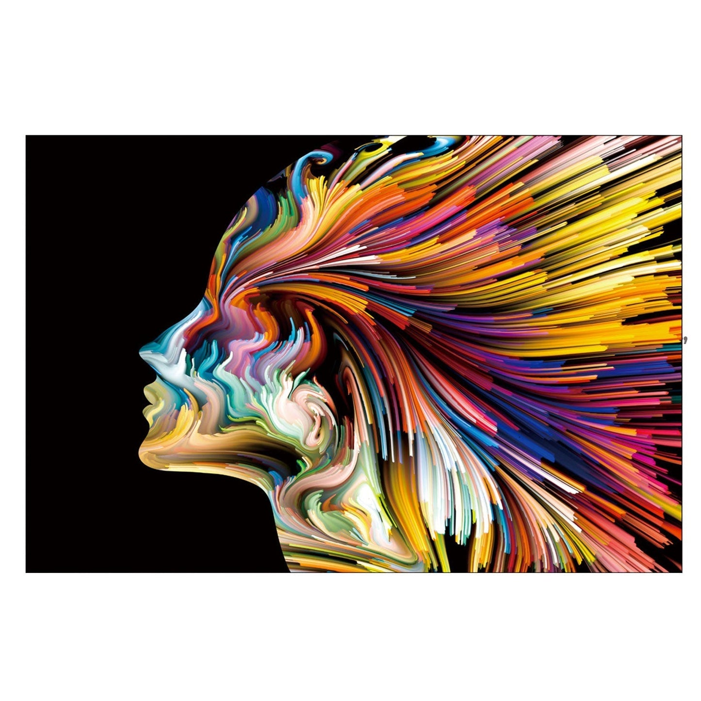 SU-22304 DANE Colorful Lady Facing Left Wall Art Print TG