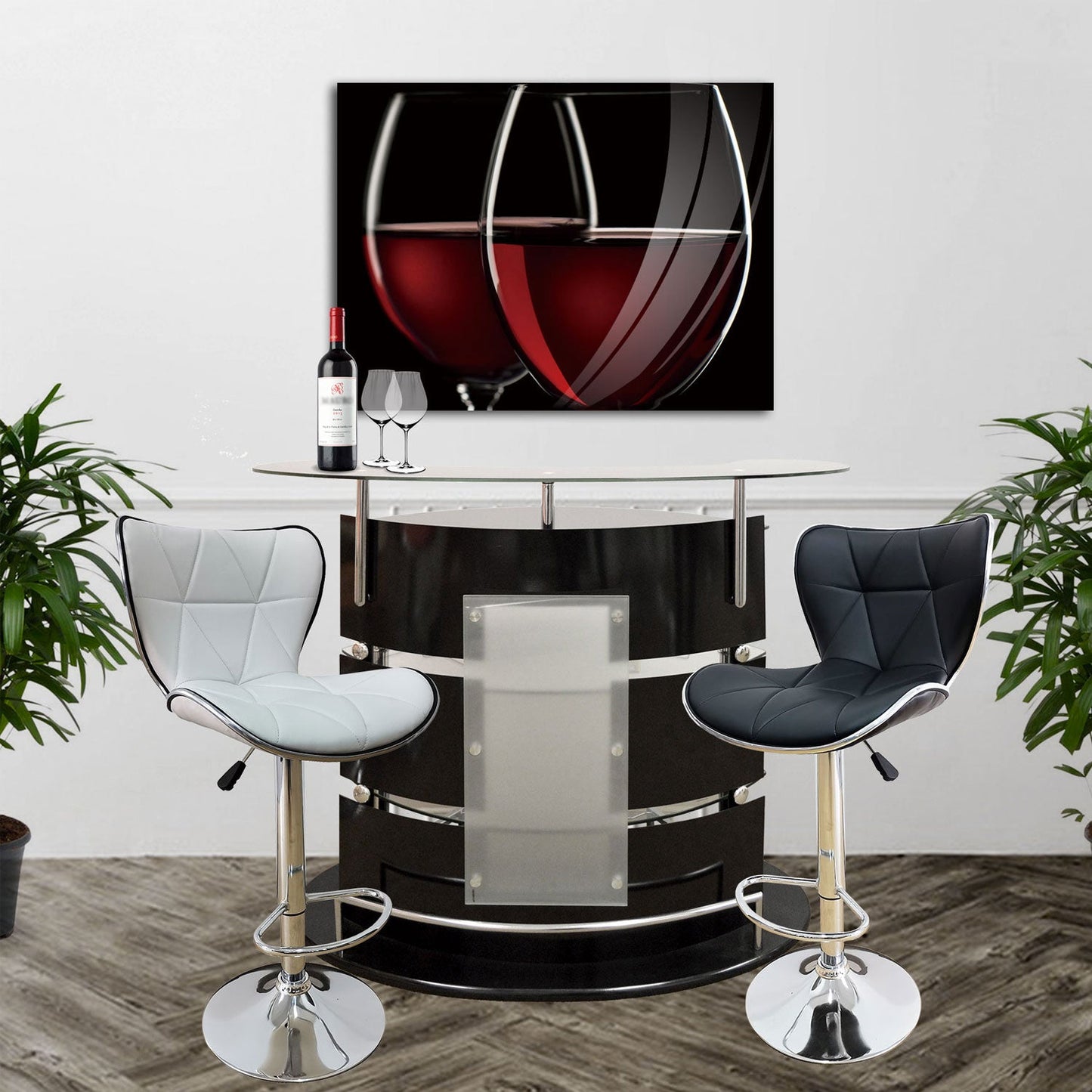 SU-60077 ZANDRO Two Wine Glass Tempered Glass Print