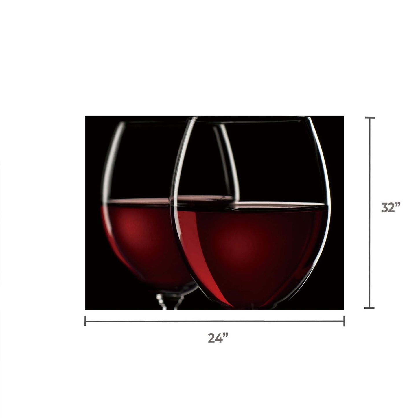 SU-60077 ZANDRO Two Wine Glass Tempered Glass Print
