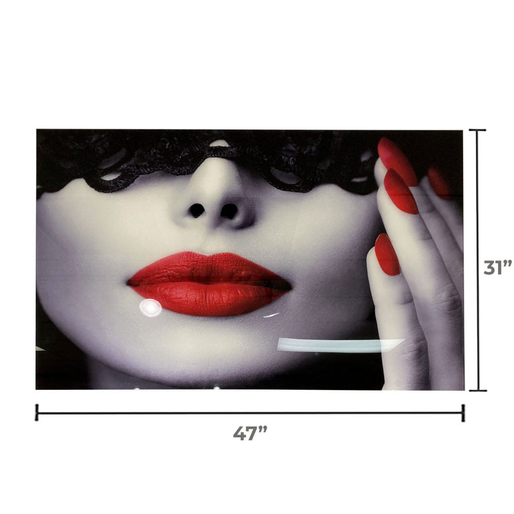 SCARLET Red-Lipped Beauty Portrait Modern Wall Art TG