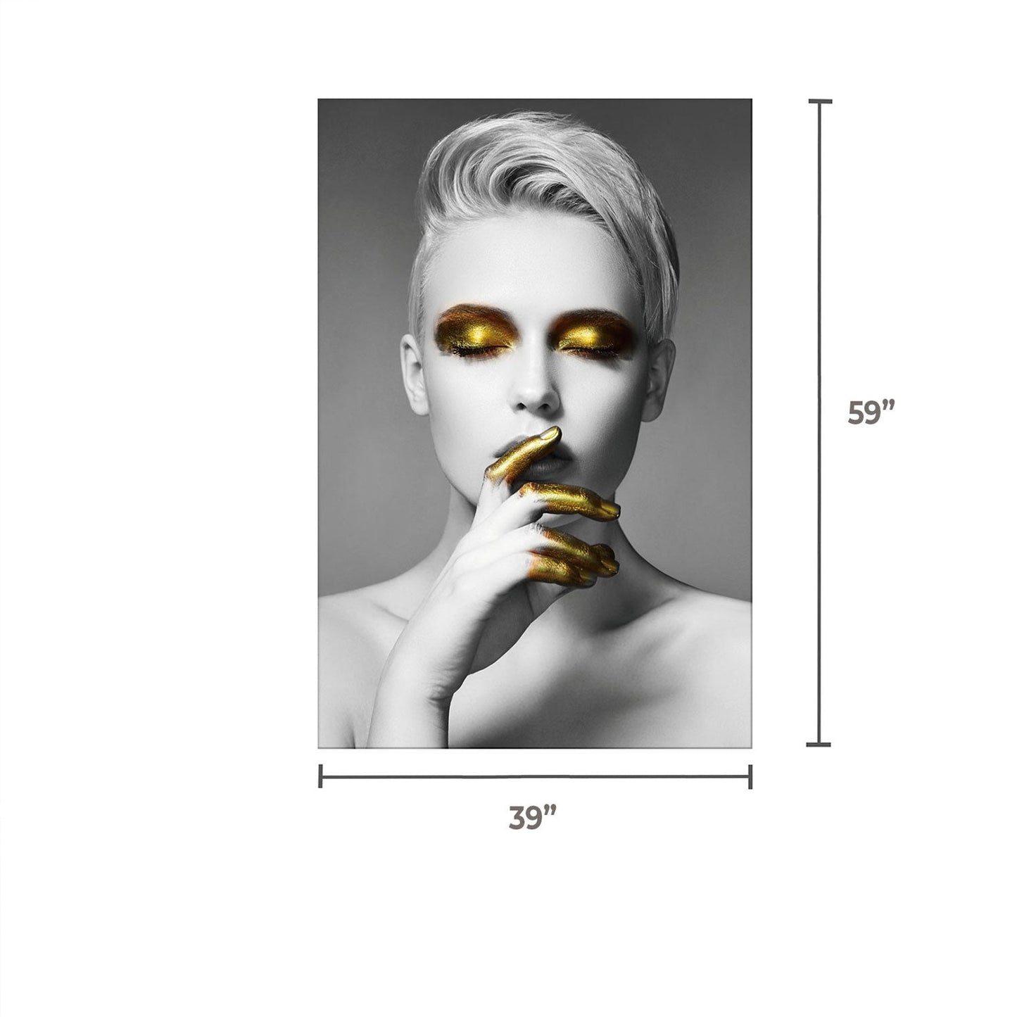SU-72969 LOXO Lady with Gold Glitter Tempered Glass Print