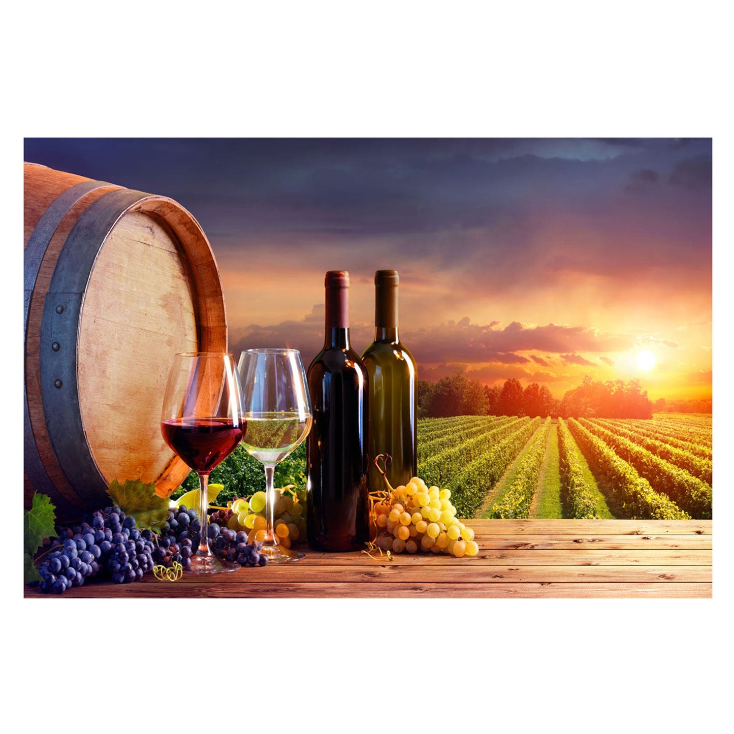 SU-82002 NAPA VALLEY Vineyard Party Tempered Glass Print