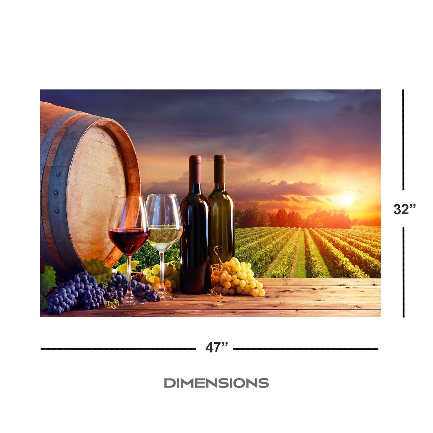 SU-82002 NAPA VALLEY Vineyard Party Tempered Glass Print