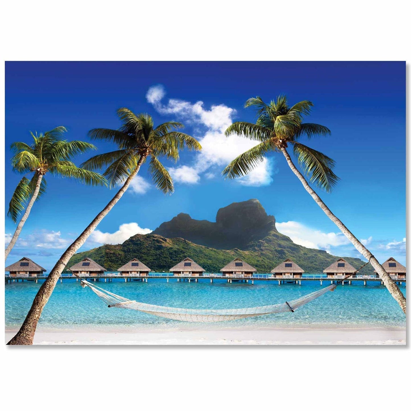 TROPICAL HAVEN Beachfront Bungalows Retreat Modern Wall Art TG