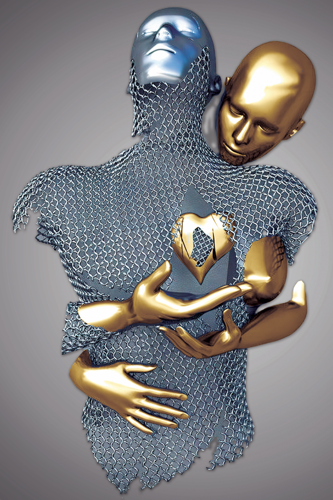 SULC-48 MAYA Gold Romantic Figures Modern Acrylic Wall Art