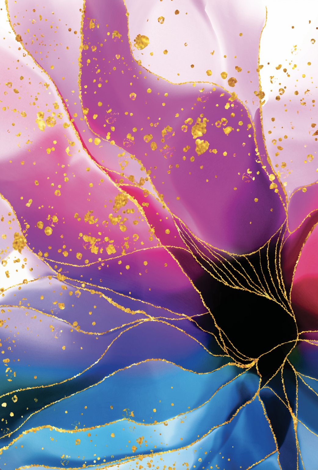PALC-51 CATE Multi Colored Floral Modern Acrylic Wall Art