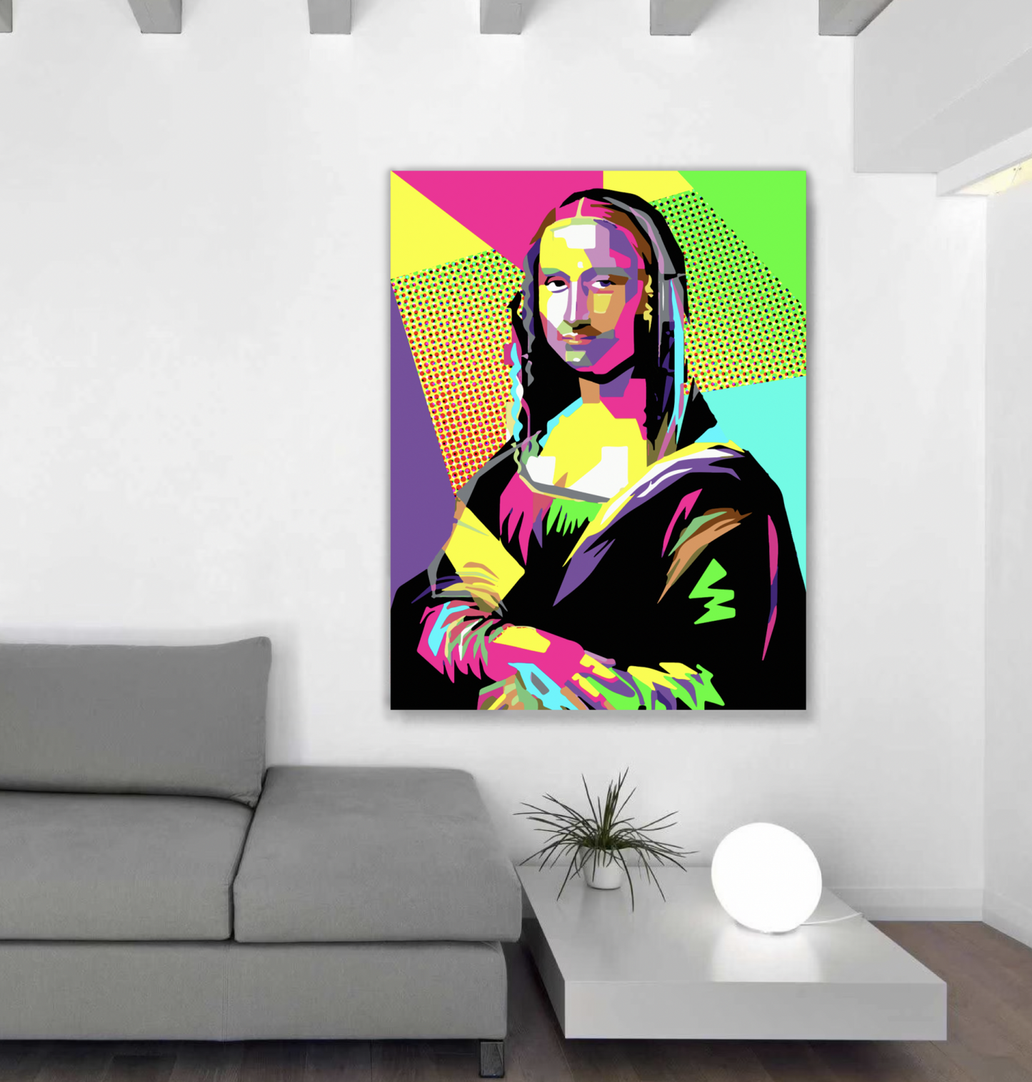 POP-04 MONA Geometric Fusion Pop Art Modern Wall Art TG