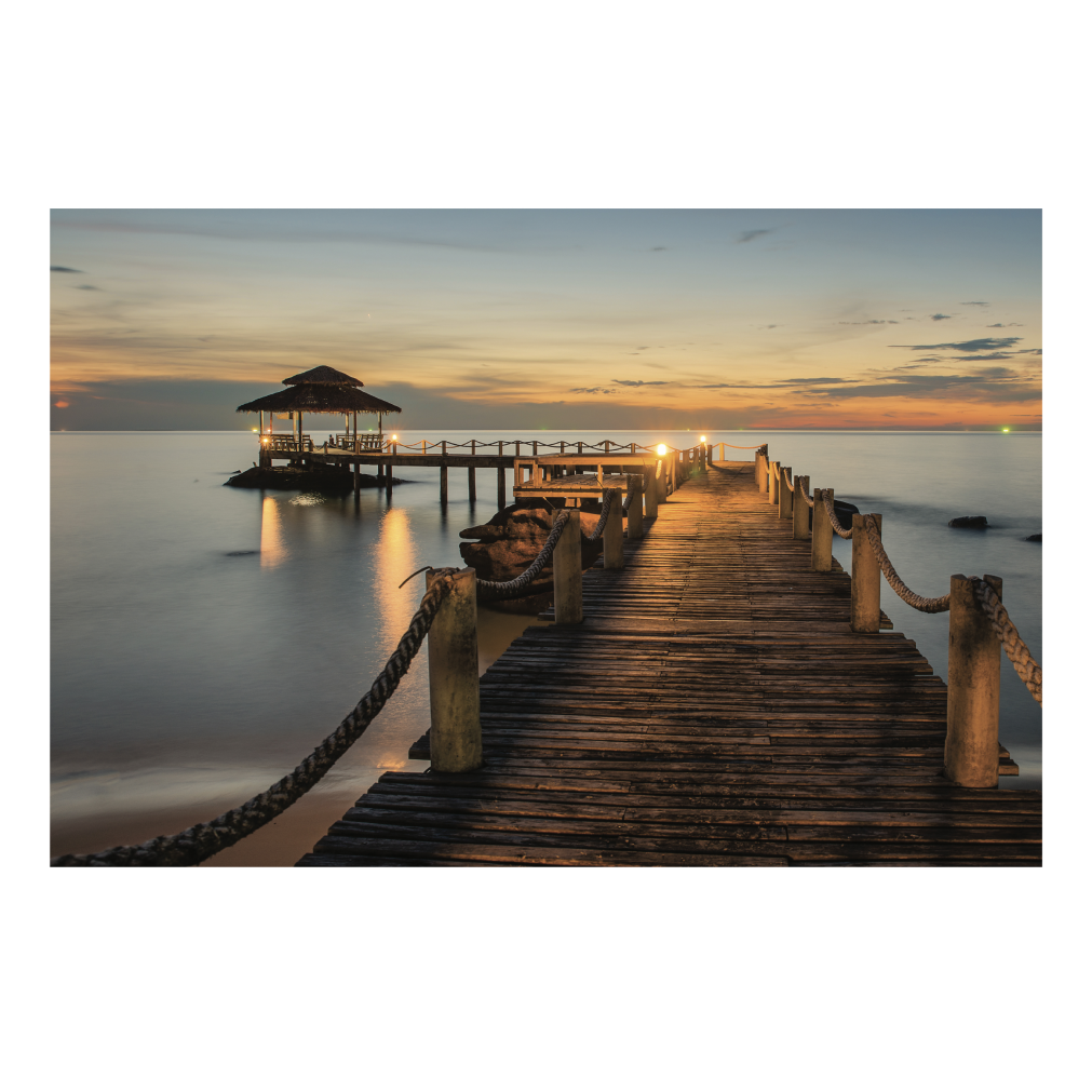 NC-06 PIER Bridge Between Sunset Modern Acrylic Wall Art