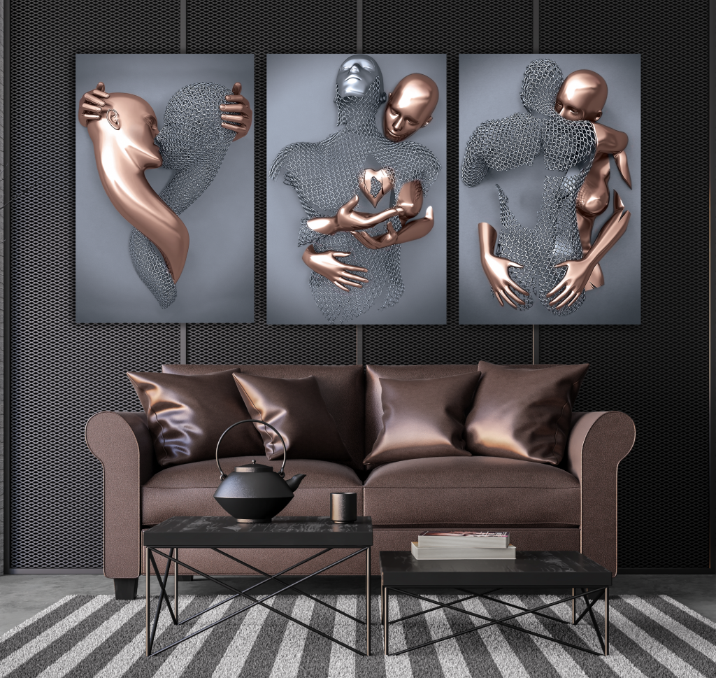 SULC-48 MAYA Rose Gold Romantic Figures Modern Acrylic Wall Art