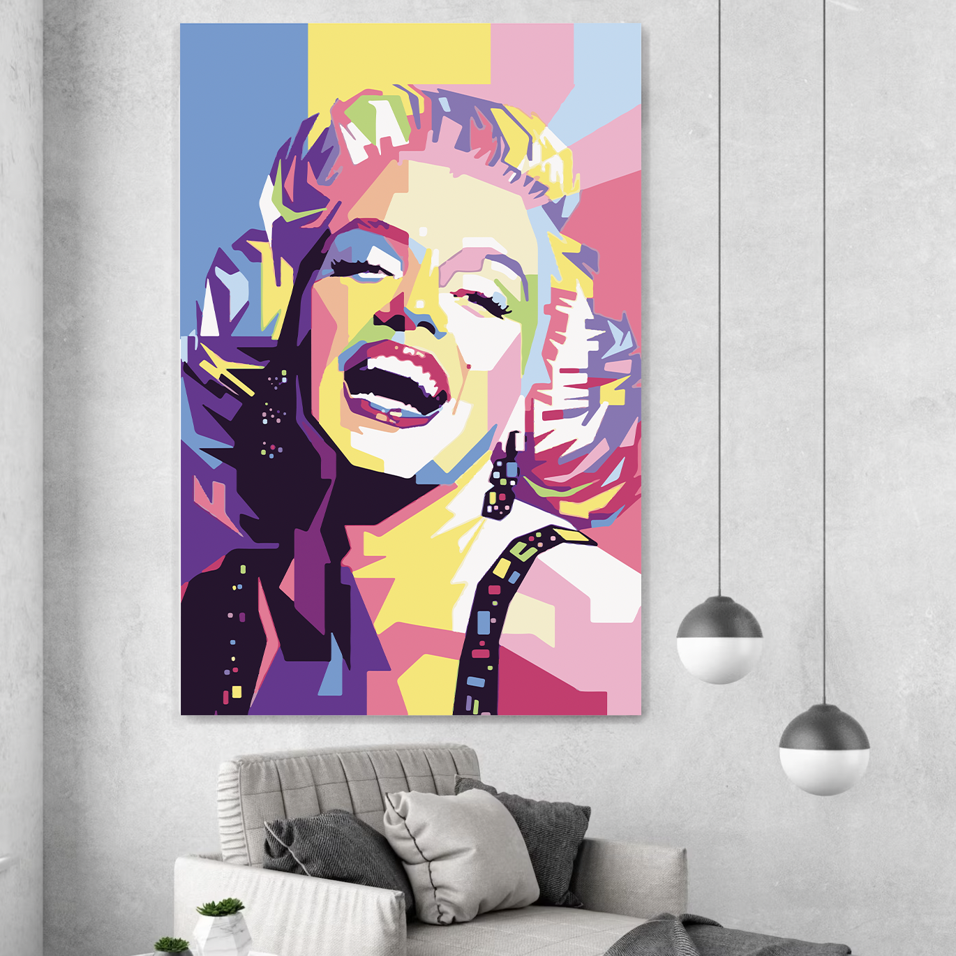 POP-12 DIVA Marilyn Mosaic Pop Modern Wall Art TG