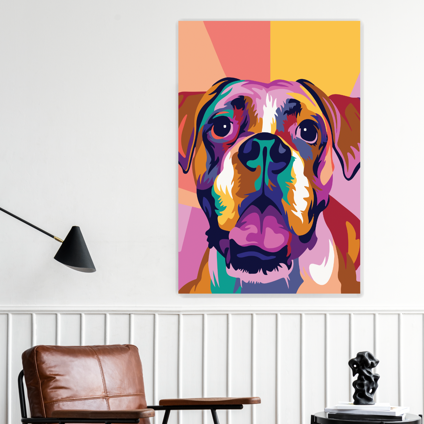 POP-11 BOXER Dog Pop Art Modern Acrylic Wall Art