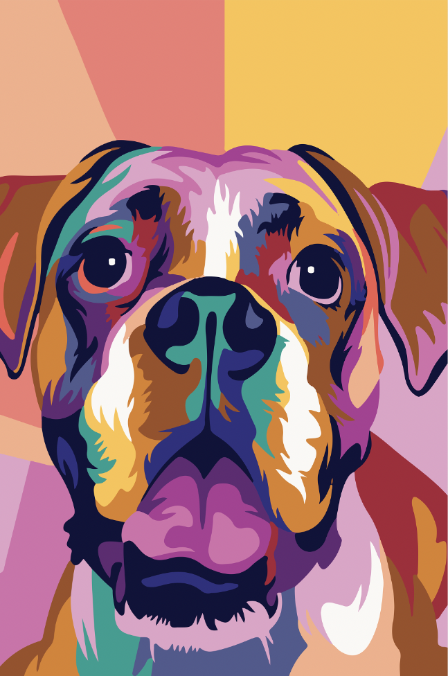 POP-11 BOXER Dog Pop Art Modern Wall Art TG