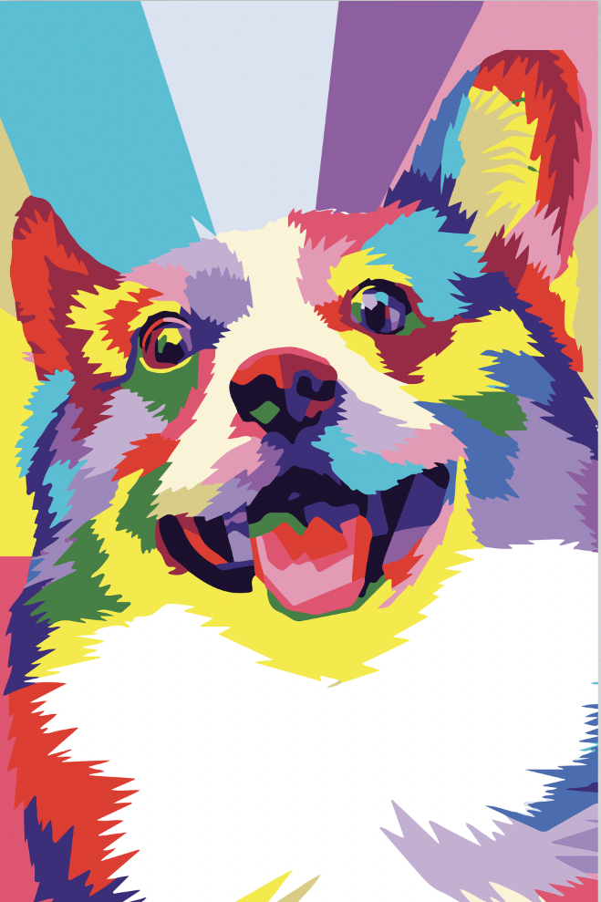 POP-09 CORGI Pem Welsh Buntes Pop Art Modern Wall Art TG