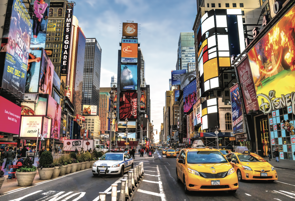 NC-54 AVENUE Busy Intersection in NY Modern Acrylic Wall Art
