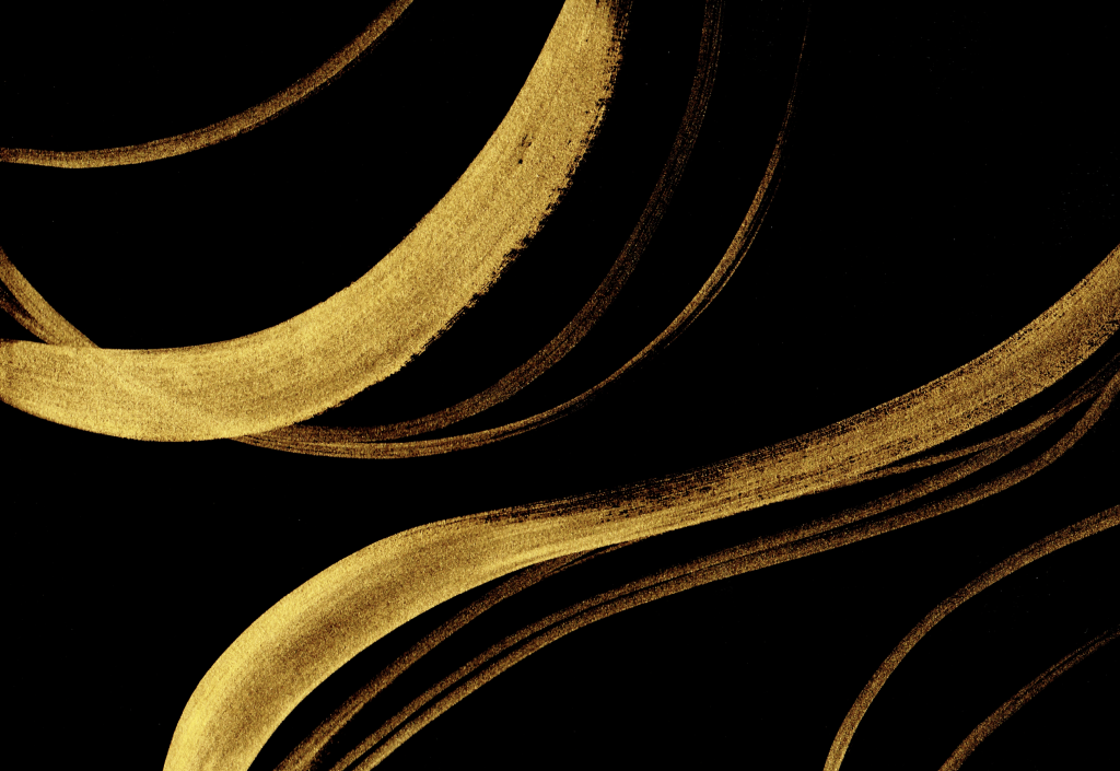 NC-66 EBONY Gold Inked Marble Modern Wall Art TG