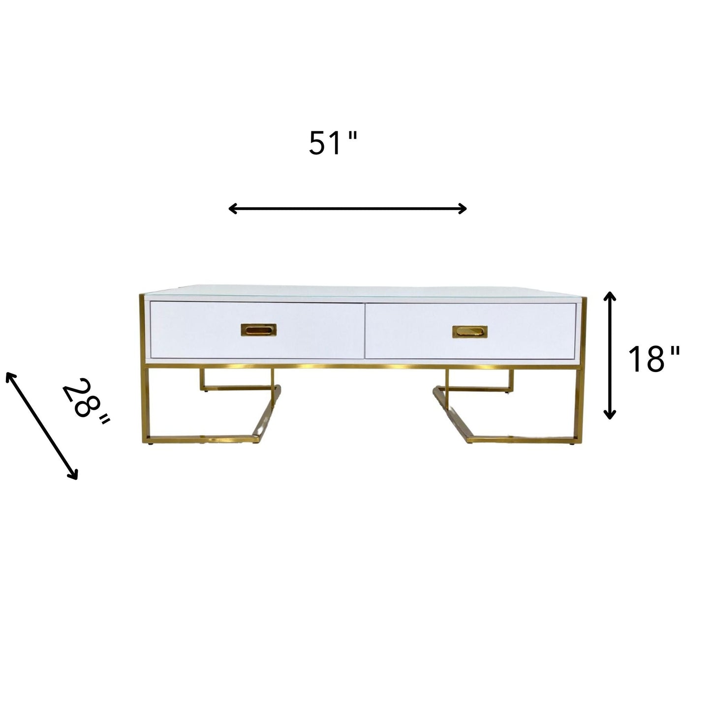 ST-321 MARE Coffee Table Glossy White & Gold