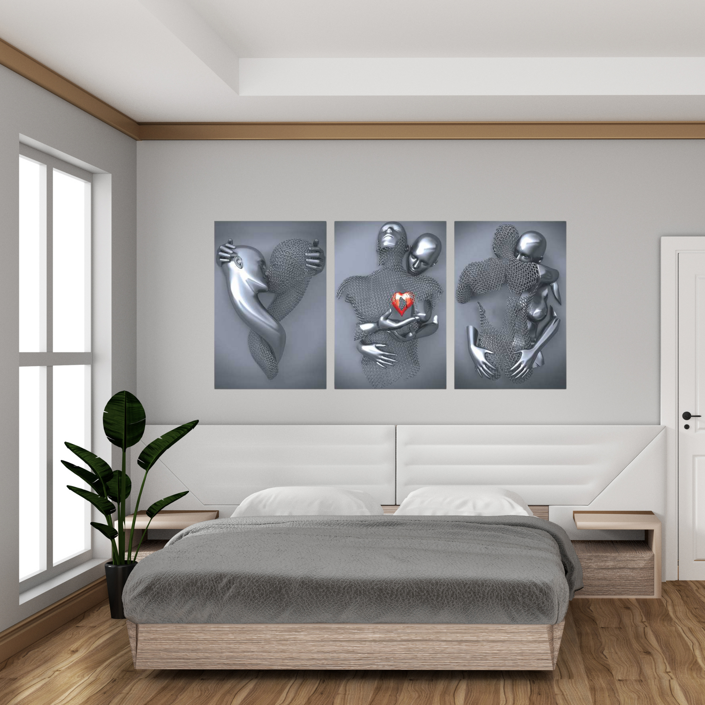 SULC-48 MAYA Red Romantic Figures Modern Wall Art TG