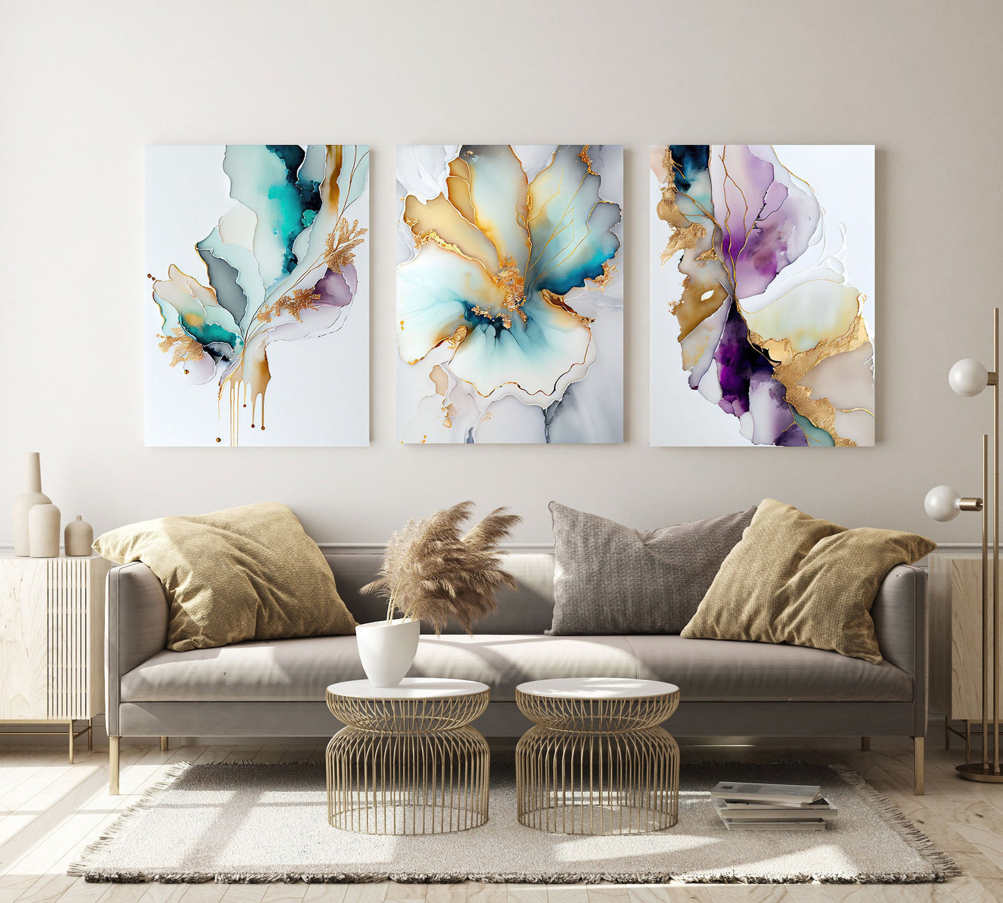 NC-112 RYCON Colorful Hibiscus Modern Acrylic Wall Art