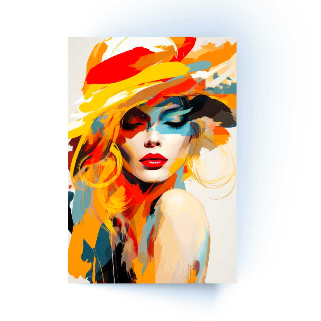 NC-113 SYLON Woman with Colorful Hair Modern Acrylic Wall Art