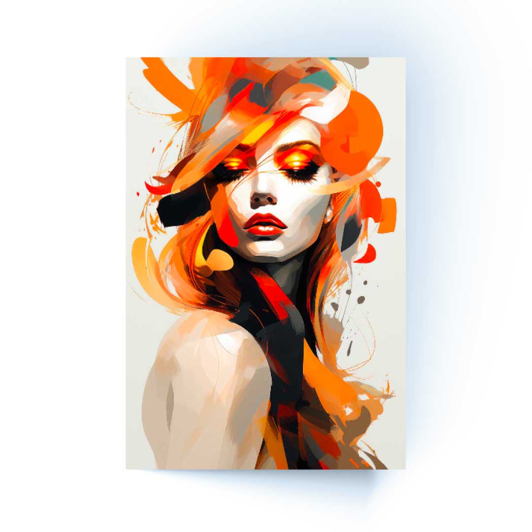 NC-113 SYLON Woman with Colorful Hair Modern Acrylic Wall Art