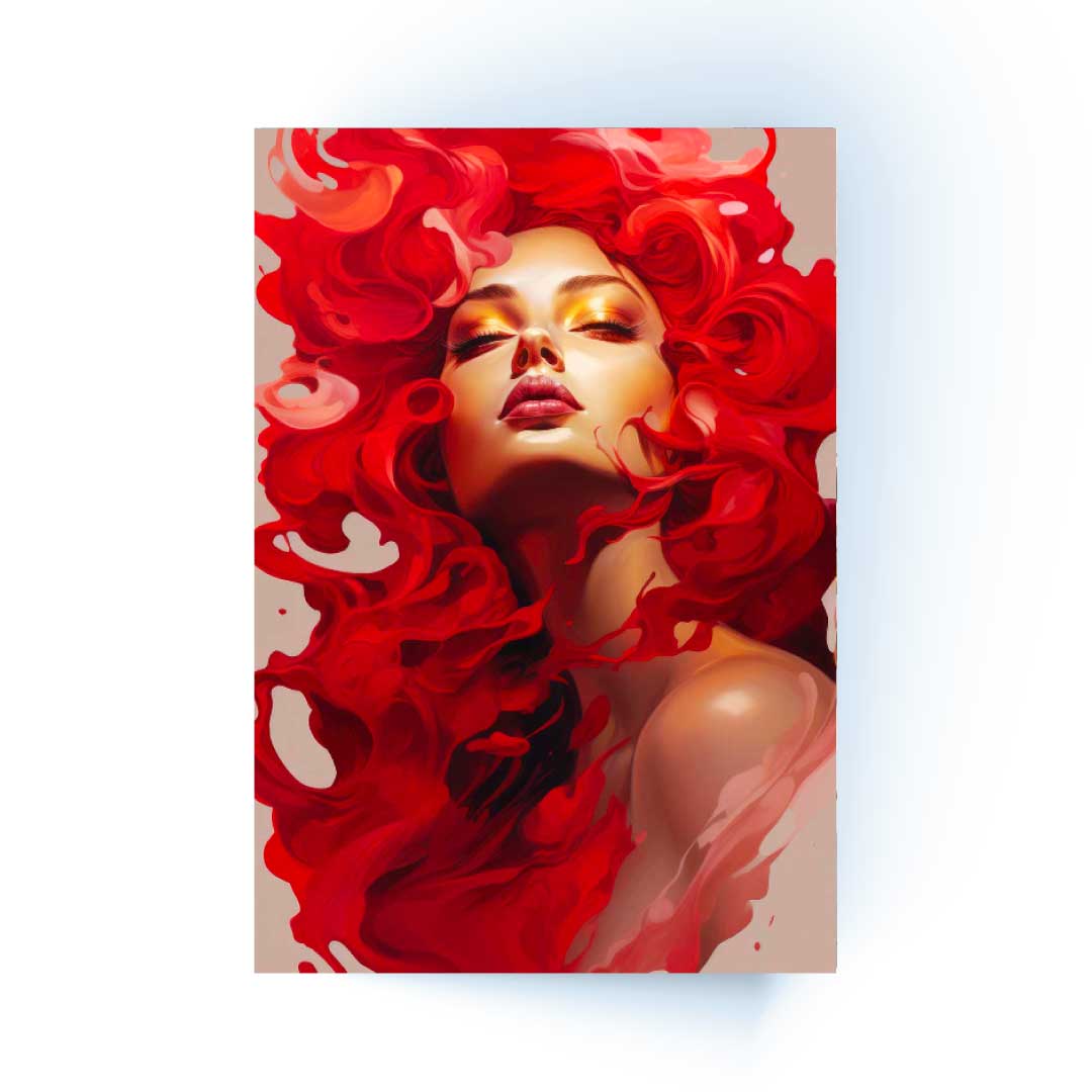 NC-116 VELEX Woman with Red Hair Modern Acrylic Wall Art