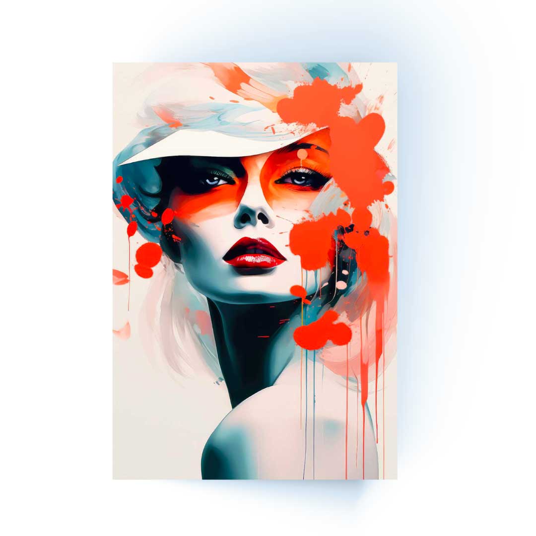 NC-117 KYBER Colorful Woman in Hat Modern Acrylic Wall Art