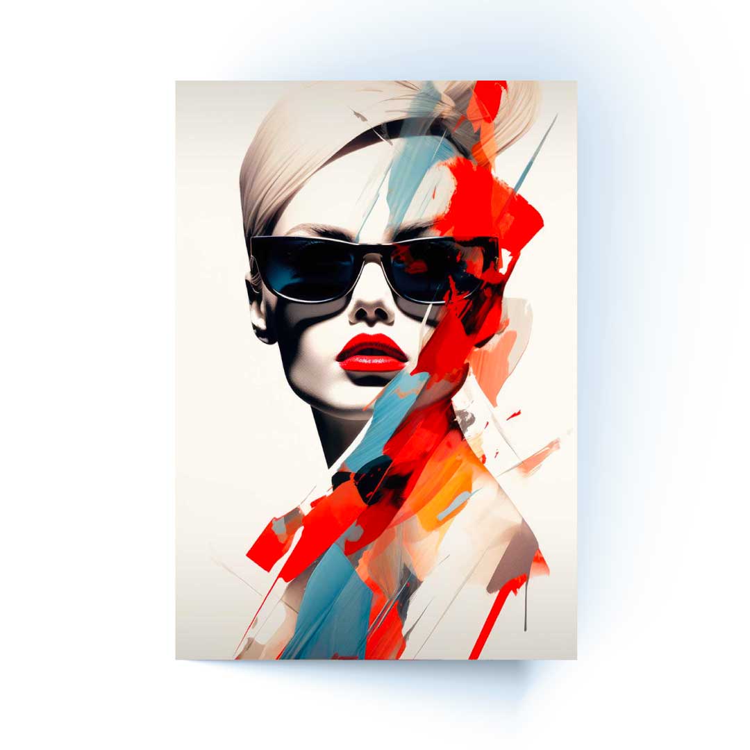NC-117 KYBER Colorful Woman in Hat Modern Acrylic Wall Art